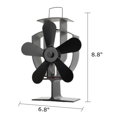 China No Need Portable Electricity Battery Accessories Or Fireplace Heat Powered Stove Fan Free No Need Electricity Five Burner Wood Stove Top Blades Log Fan for sale