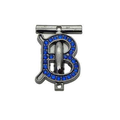 China Nickel Free / Lead Free Best Sellers Gunmetal Plating Letter B Logo Metal Garment Accessories For Clothing for sale