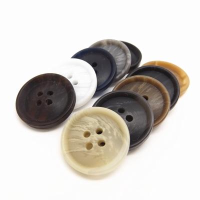 China Source Eco-friendly Flatback Factory Washable Imitated Multi Flat Around 4 Holes Sewing Luxury Resin Buttons for sale