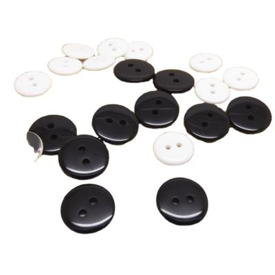 China Washable Round Sew On Roll Shape 2 Holes Resin Clear Plastic Clear Plastic Transparent Shirt Button for sale