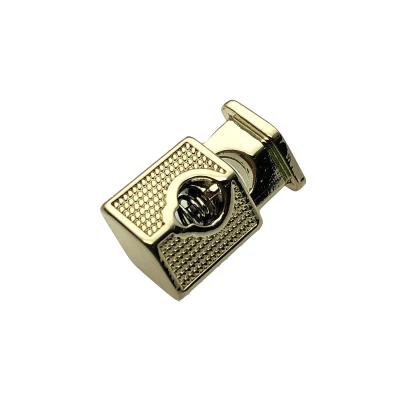 China Factory Wholesale Gold Plated Rope Toggle Rope Lock Stopper Nickel Free For Handbags for sale