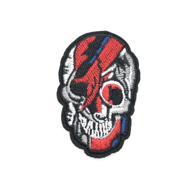 China 3D Makers Wholesale Skull Shaped Techniques Sew On Custom Embroidery Patches for sale