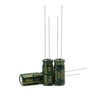 China 10V 220uF Low Resistance Charger Adapter Primitive High Frequency Capacitor 5x11mm for sale