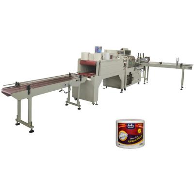 China Maxi Roll Keuken Handdoek Papier Verpakkingsmachine met etikettering Te koop