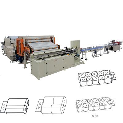 China Hot sell 12 rolls bundle lamination small toilet tissue paper roll making machine production line zu verkaufen