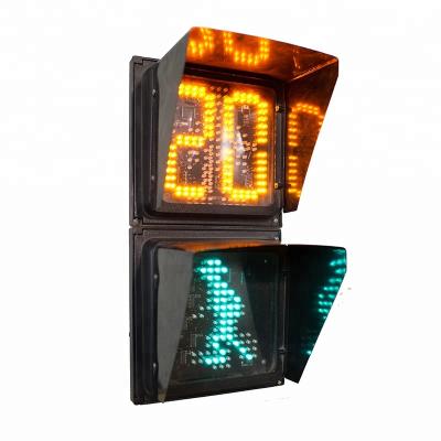 China 200mm countdown timer red light integrated traffic light for pedestrian square shape square for sale