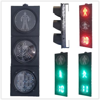 China Dynamic Aspect 200MM 3-Aspect Flip Door +Detachable RG Pedestrian With Countdown Timer Road Traffic Light Manufacturer for sale