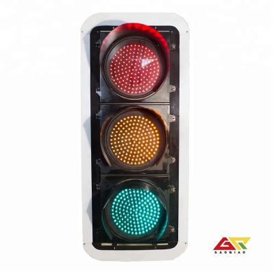 China PC/die cast aluminum 300mm series traffic lights three sections three-color traffic light round LED for sale