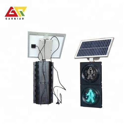 China Solar LED Traffic Lights Light Mounted On Traffic Light Pole Wireless Control WGQ-22 for sale