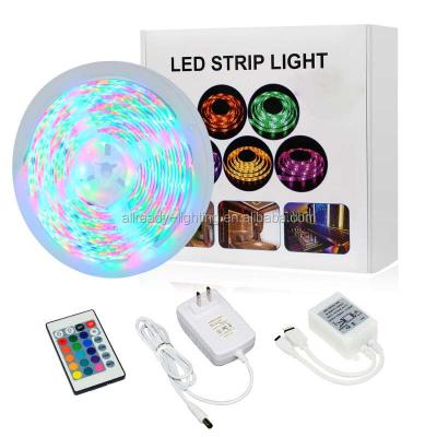 China Garden 16.4ft 30LEDS/M SMD5050 RGB Led Strip Light Kit RGB Led Strip Light Kit RGB Led String Lights With DC12V Power Supply And Remote for sale