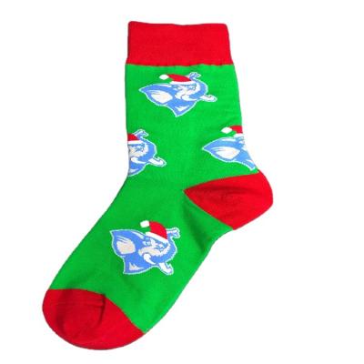 China Multi-colors Breathable Cotton Long Thigh Socks Cozy Christmas Crew Christmas Socks For Home for sale