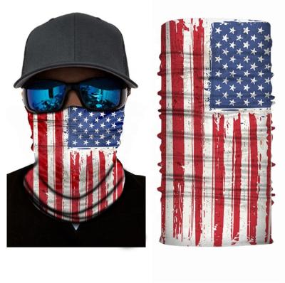 China Custom Seamless Multifunctional Tubular Fashion American Flag Headwear Bandana for sale