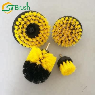 China Cleaing Drill Brush For Sofa Floor Carpet Dusting Industrial Electric Wheel Around Rotating Rotary Disc Bristle Circular Boar Power Set Nylon Drill Brush for sale