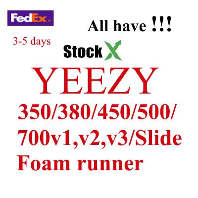 China Yeezy UPPER high quality unisex foam runner mineral blue ocher runner cushioning with original logo and box sneaker casual shoes for sale