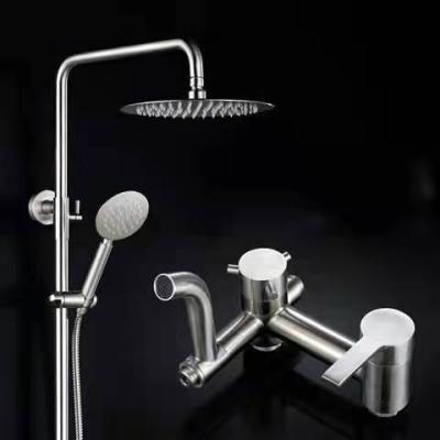 China With Slide Bar Multi Functions Bath Shower Faucet Set Shower Combo With Spout Faucet for sale