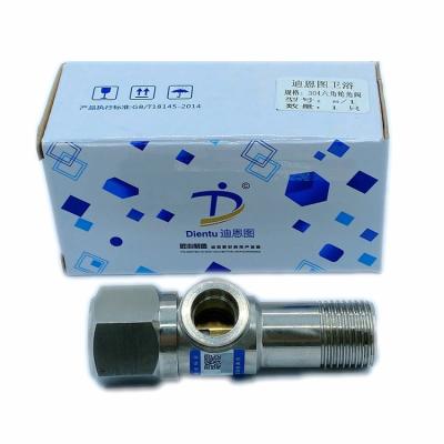 China Factory Made Normal Quality Long Service Life Modern Hexagon Wheel Water Angle Valve For Bathroom for sale