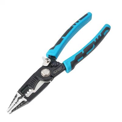 China Clipping & Unprotected Tape Stripping Cable Multifunctional Needle Nose Pliers 7 in 1 Mini Cable Stripper Cable Trimmer Crimping Pliers Electrician Wire Trimmer for sale