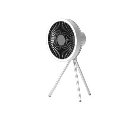 China 2022 Hotel Multifunctional Mini Handheld Hanging Tripod Desk Electric Fan with Night Light for sale