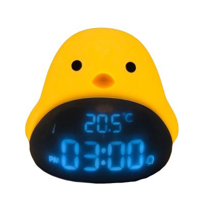 China 2021 Hot Sale LUMINOVA Silicone Rechargeable Animal Baby Led Night Light Desk And Table Timing Alarm Clock for sale