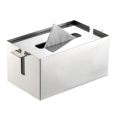 China Custom Lightweight 304 Stainless Steel Mirror Metal Tissue Box Luxury Decorative Tissue Box Mirror Stainless Steel Tissue Box For Hotels for sale