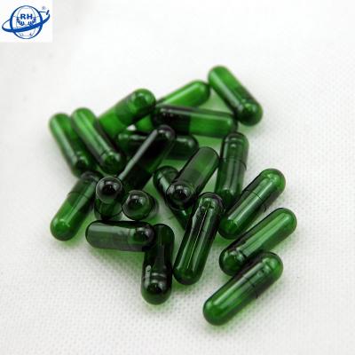 China 100% Bone Glue Pharmaceutical Green Clear Gelatin 4# Empty Capsule for sale