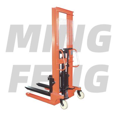 China Hotels Mingfeng 1 2 3 Ton Hand Manual Stacker MCTY-A1.0 1600mm Height Hydraulic Forklift Stacker for sale