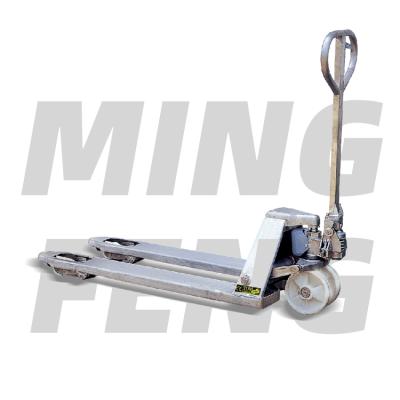 China Hotels mingfeng stainless steel handles hand hydraulic pallet jack truck 2ton hand pallet truck for sale for sale