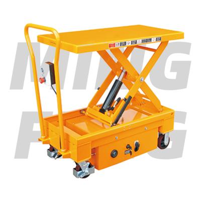 China Hotels mingfeng MDP load capacity 150 electric lift table platform car mobile LIFT TABLE truck 300 500 1000KG for lifting goods for sale