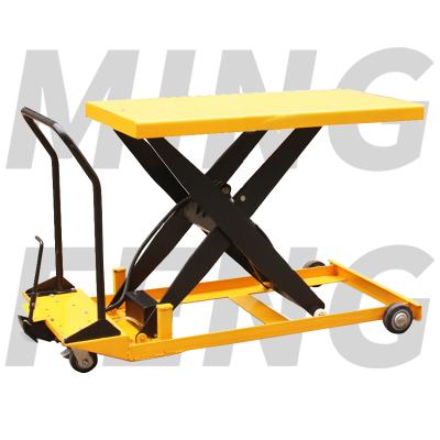 China Material handling mingfeng low price hydraulic mobile lift table for sale