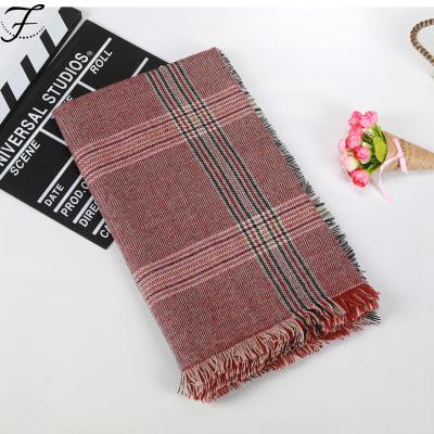 China FIONA Custom 2022 New Design Cashmere Plaid Street Plaid Scarves Autumn Winter Cashmere Warm Shawls European Female American Scarf for sale