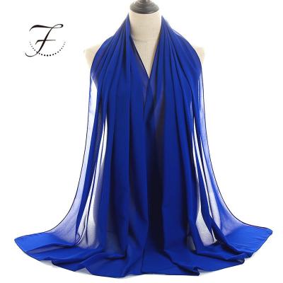 China Pure Simple Hijab Chiffon Women Scarf FIONA Custom Solid Color Cotton Fashion Hijab Long Wrap Scarf Muslim Soft Veil Light for sale