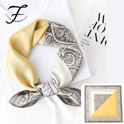 China FIONA Large Soft Wholesale Printed Light Weight 70*70cm Elegant Scarf Women Scarf for sale