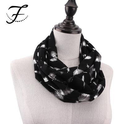 China FIONA Hot Sale Custom Color Sun Protective Scarf Girls Chiffon Buckle Korean Snood Scarf For Ladies for sale