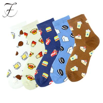 China QUICK DRY Fiona RTS Fashion Fancy Hot Teen Girls Tube Printed Knitted Female Calf Socks Custom Jacquard Women Cotton Ladies Crew Socks for sale