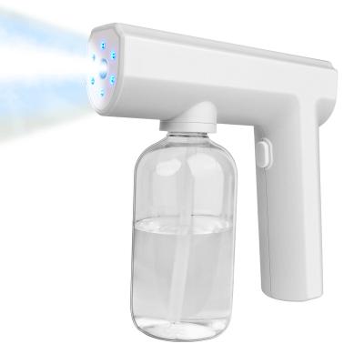 China USB Plastic Portable Rechargeable Atomizer Disinfection Steam Spray Gun Disinfection Sprayer Home Blue Light Wireless Electric Gun for sale