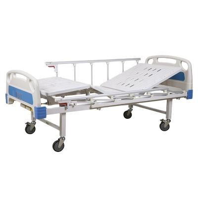 China 2 Crank Hospital Bed Furniture 2 Functions Adjustable Hospital Beds Medical Equipment Manual Metal Steel Electric for sale