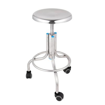 China Factory Price Comfortable Adjustable Stainless Steel Hospital Round Stool Office Surgical Chair For People for sale