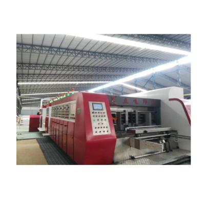 China food & Beverage Factory High Definition Vacuum Transmission Flexo Printer Rotary Die Cutter Whole Pizza Box Making Machine for sale