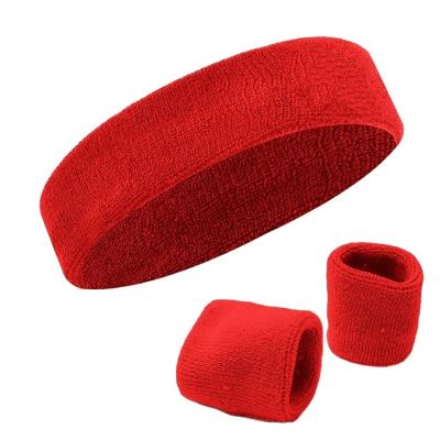 China Custom Logo Terry Cotton Headband Men Woman Sweatband Sporty Wrist Band Sport Sweatband for sale