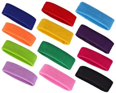 China Sporty Hot Selling Head Band Logo Sweatband Custom Breathable Colorful Cotton Sports Headbands for sale