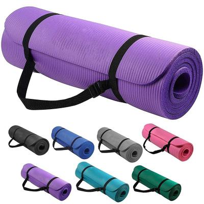 China Hot Selling Breathable Organic Pilates Home Exercise Fitness Yoga Matt , Non Slip Logo 10Mm Nbr Custom Printing Yoga Mat for sale