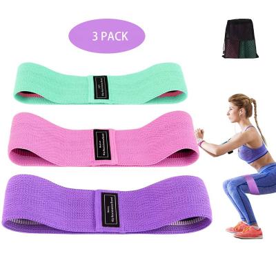 China Breathable Yoga Elastic Resistance Booty Belt Hip Loops 3 Sets Fabric Resistance Band Covers Fitness Yoga Hip Resistance Bands for sale