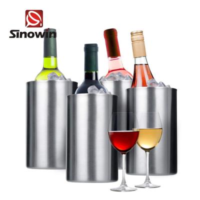 China Popular Viable Stainless Steel Champagne Buckets Wine Cooler Ice Bucket For Wine Lover for sale