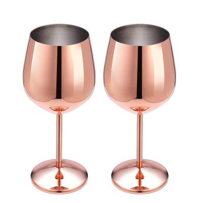 China Viable Cheap Wholesale Rose Gold Wine Accessories Metal Stainless Steel Cup Red Wine Glass for sale