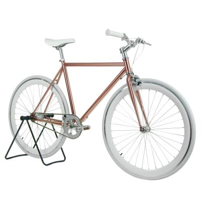 China Hi-ten OEM/ODM 700C Steel Single Speed ​​Bicycle Taiwan Rose Gold Bike for sale