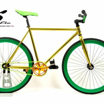 China Hi-ten Hi-ten Steel Colored Steel With Chrome Plated Frame Fixed Gear Bicycle for sale