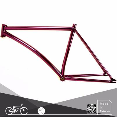 China Road Bikes Taiwan Fixies Bike Frame Fixed Gear Bicycle Colored Steel Frameset for sale