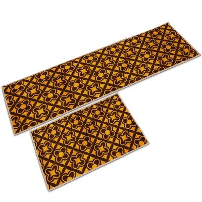 China Good Quality Washable Chenille Design Small Flower Outdoor Rug For Kitchen Floor Mats for sale