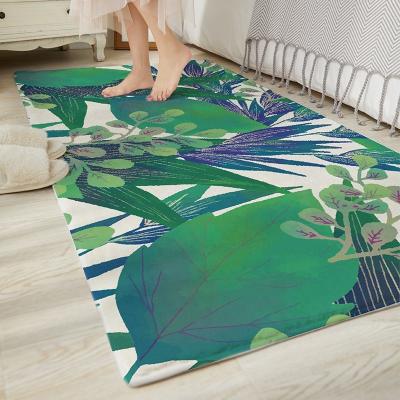 China Washable Green Color Troical Plants Hot Sale Blankets Bedroom Area for sale