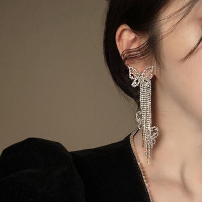 China New Design Fashion Trendy Pendant Light Butterfly Earrings Luxury Wedding Tassel Earrings for sale